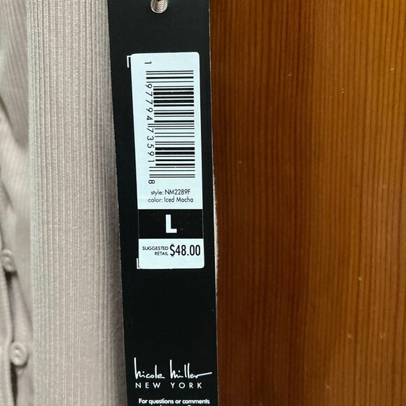 Nicole Miller Tank Top Button Front - Color is Iced Mocha (Tan Nude) Large - NWT - Picture 6 of 12